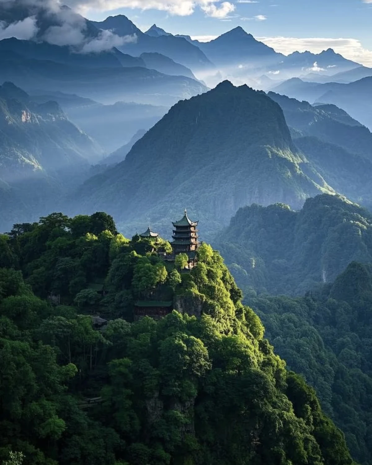 青城山－都江堰國家公園的層疊山景